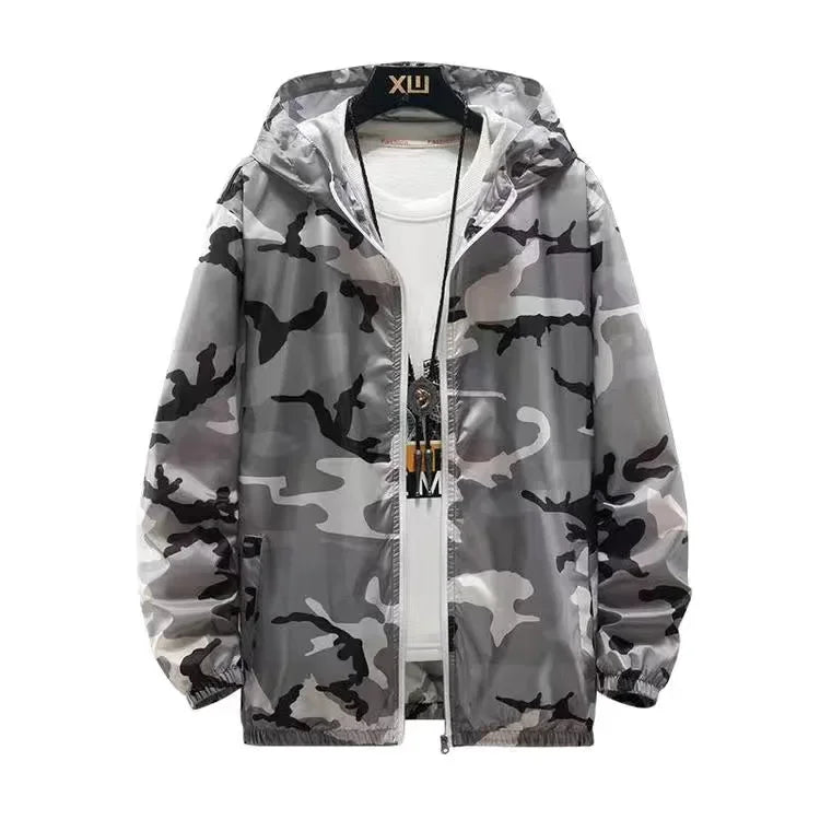 Men Women Running Sportswear Beach Hooded Clothes Couple Jackets Camouflage Transparent Sunscreen Coat  Camo High Quality Clothe