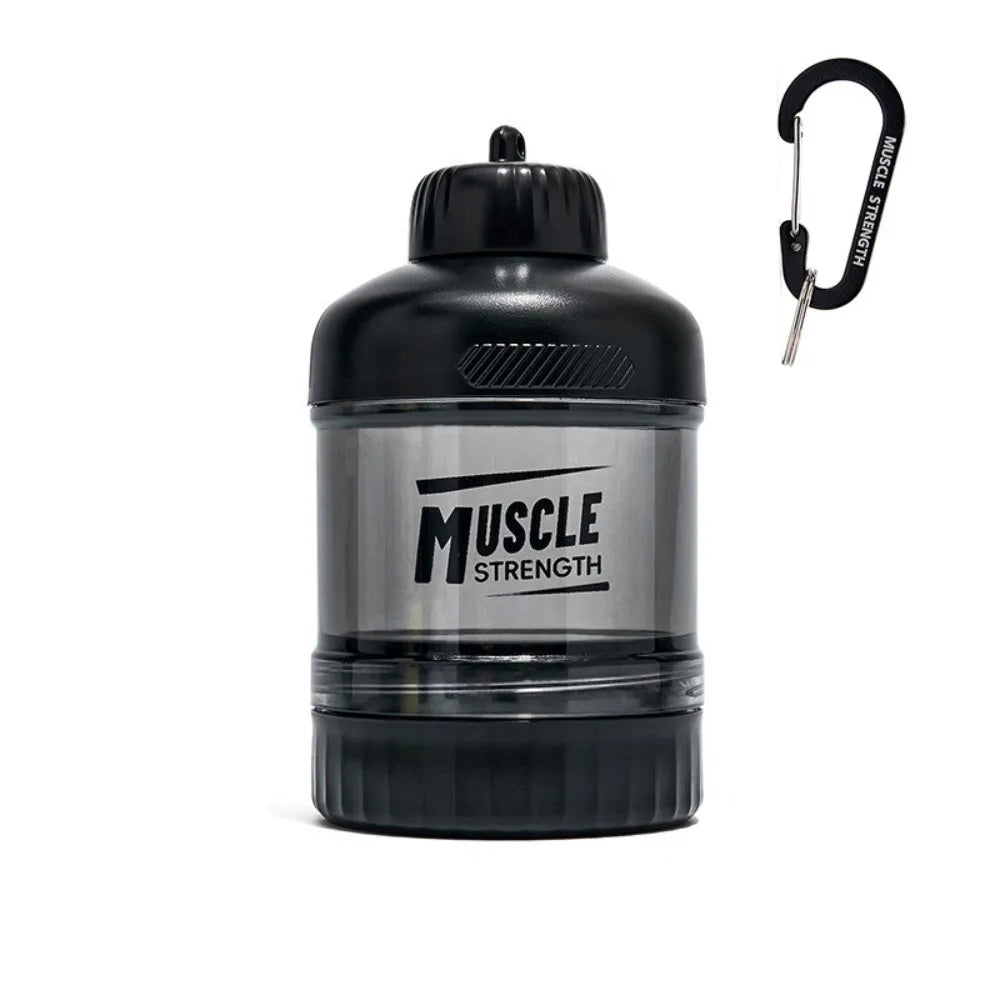High Quality 1/2/3 Layer Protein Powder Box Portable Plastic Medicine Box with Mountaineering Buckle Layered Storage Snack Can
