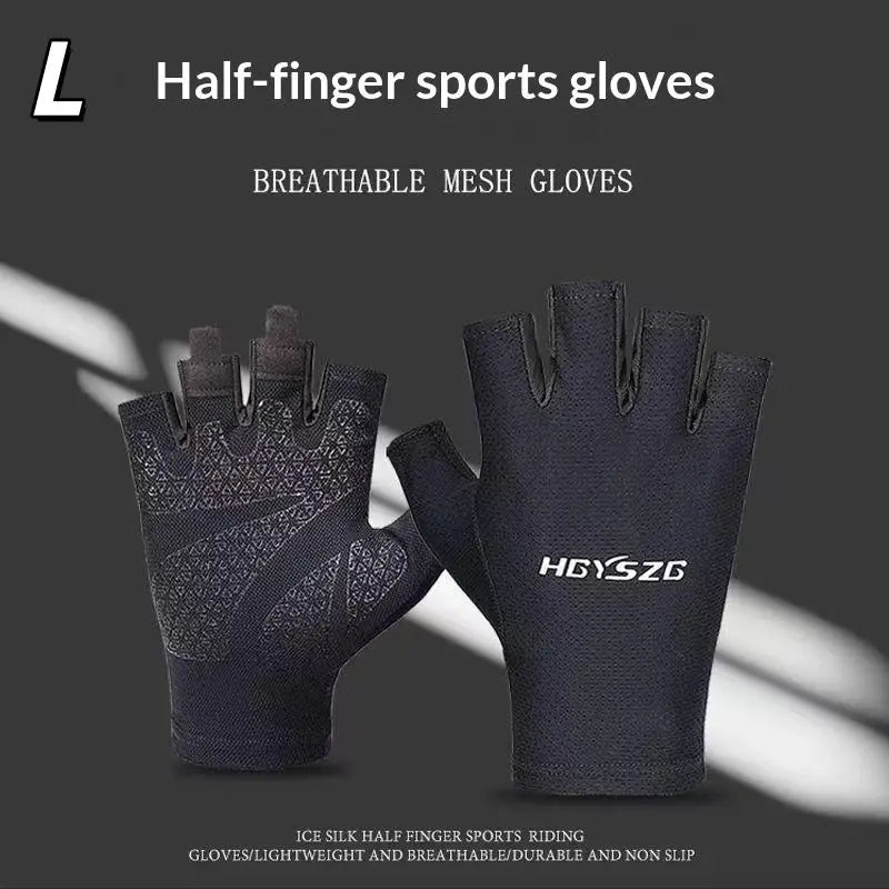 Anti-Slip Shock Absorbing Half Finger Gloves Breathable Fingerless Bike Riding Gym Gloves for Men and Women