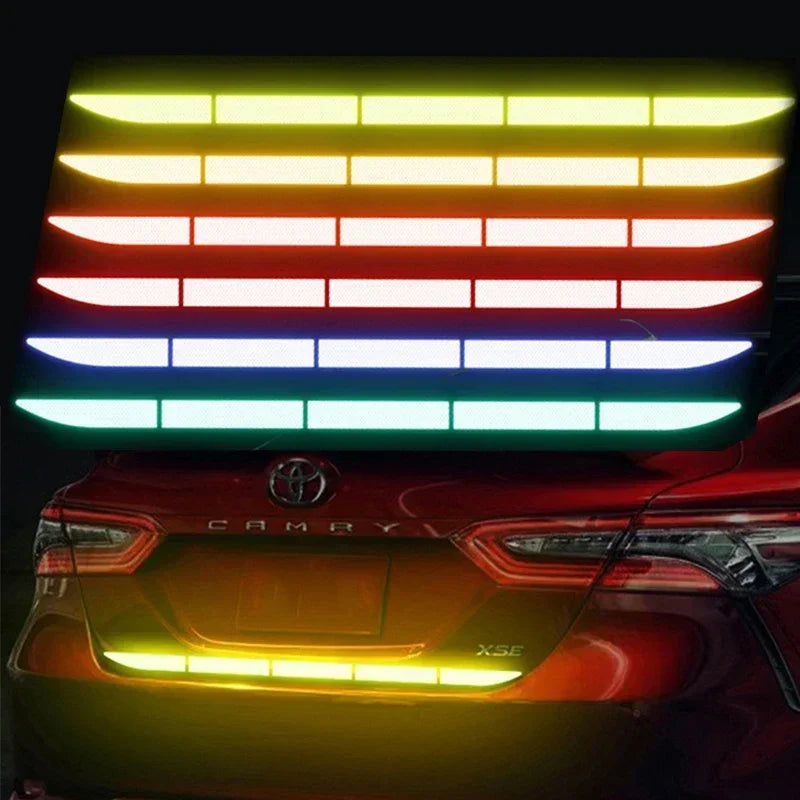 90cm Car Trunk Reflective Sticker Warning Safety Tape Anti Collision Warning Stickers Night Safety Driving Car Decor Accessories