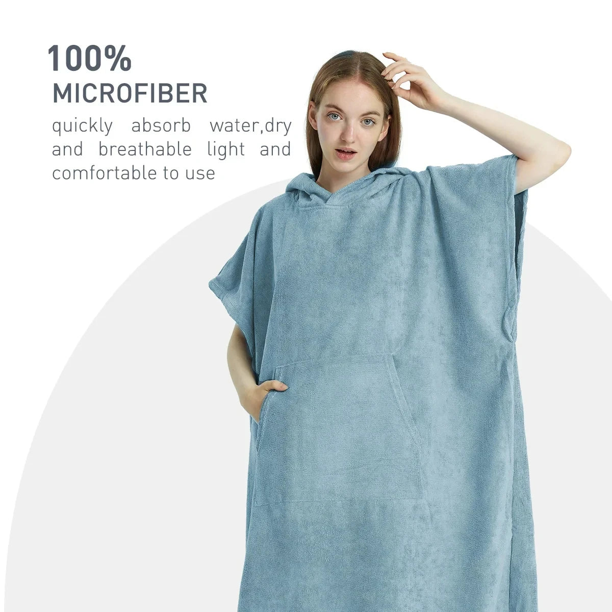 Unisex Oversized Quick Dry Poncho Hoodie Towel Beach Robe Swim Surf Changing Towel Loungewear Pajamas for Adults