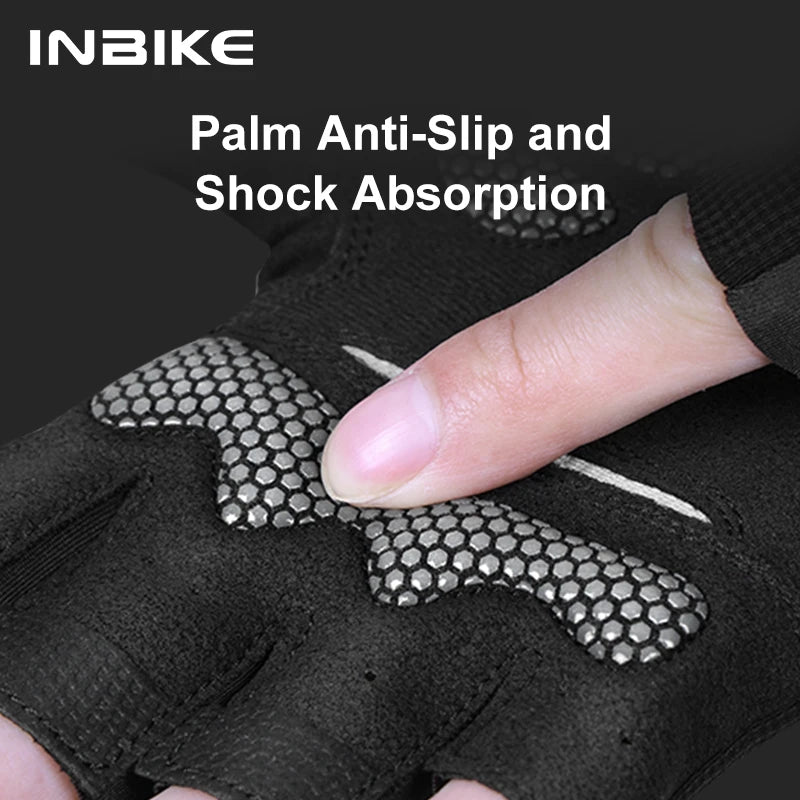 INBIKE Half Finger MTB Cycling Gloves Summer Bicycle Gloves for Men Riding SBR Palm Padded Mountain Road Bike Gloves Accessories