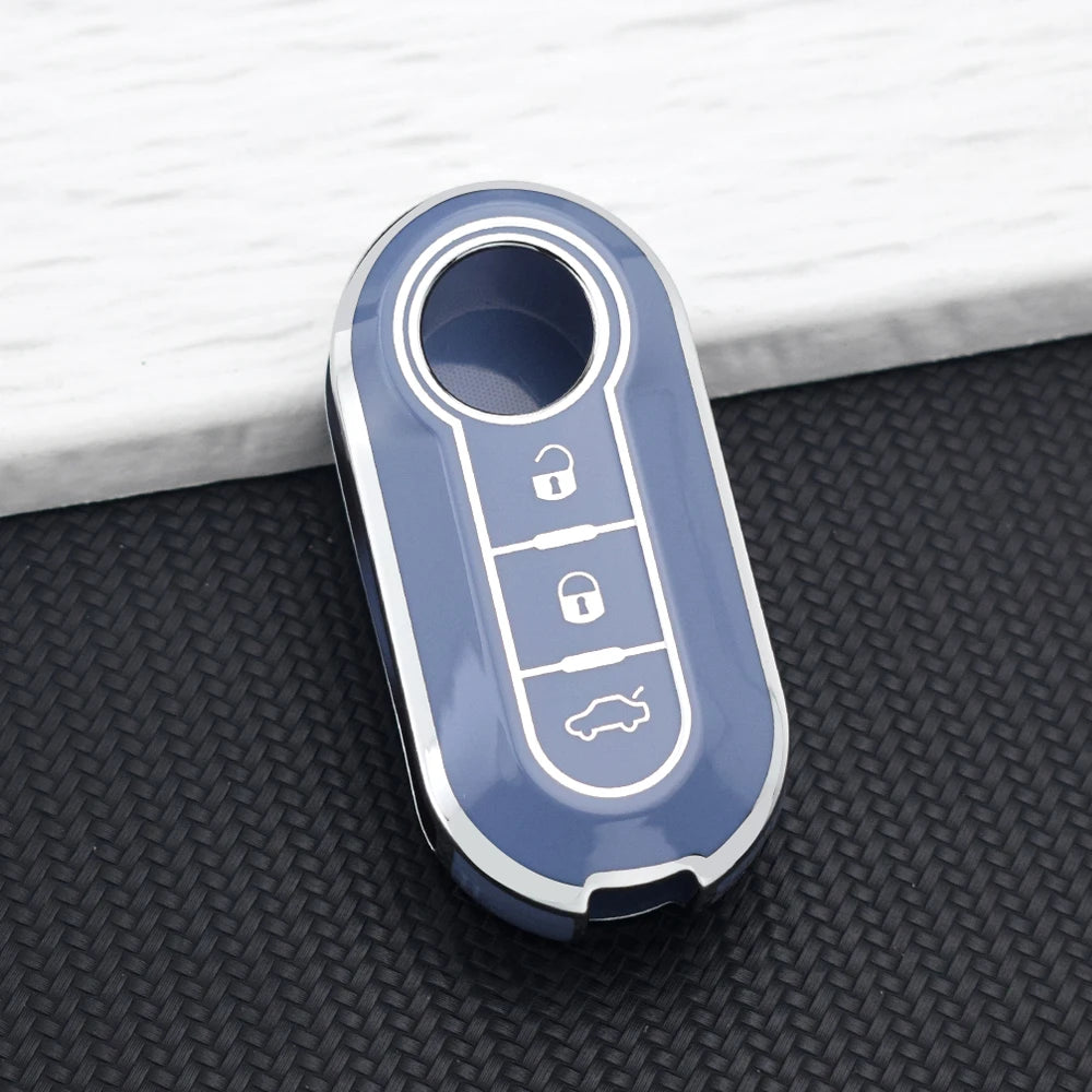 TPU Remote Car Key Shell Case for Fiat 500 Panda Punto Bravo Ducato Peugeot Boxer Citroen Jumper Auto Accessories