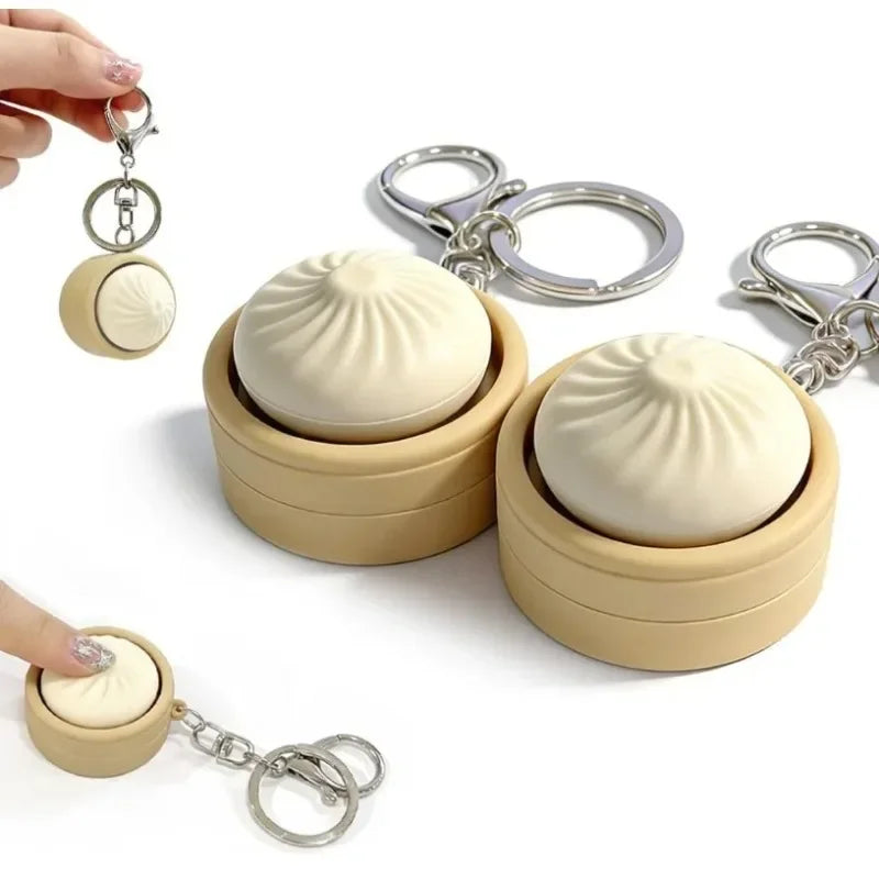 Creative Steamer Bun Pendant Key Chain 2026 New Decompression Simulation Hanging Bag Decoration Toy Gifts