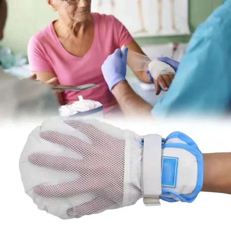 1Pair Double Security Mitts Breathable Comfort Medical Safety Mitts Glove for Patients Caregivers