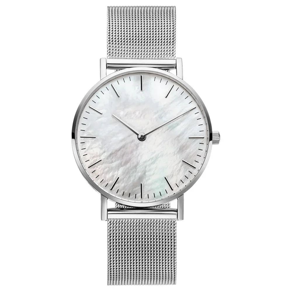 Luxury Brand Watches for Women Fashion Metal Mesh Band Analog Quartz Wristwatch Simple Elegant Ladies Clock Gift Zegarek Damski
