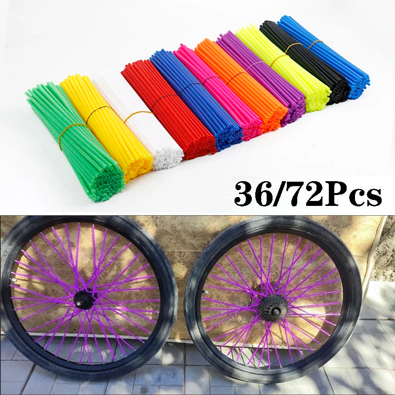 Universal Motorcycle 36/72Pcs Wheel Rim Spoke Wrap Kit Skins Protector Cover For SX SXF EXC TC TE KXF CRF YZF WR YZ RM Motocross
