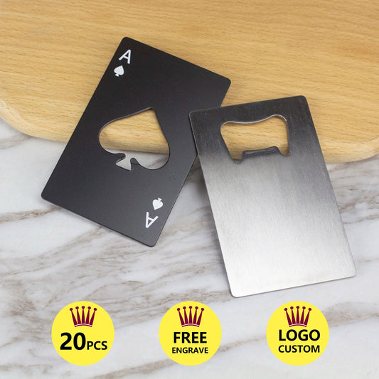 20Pcs Customize Card Shape S/S Beer Bottle Opener Stainless Steel Lever Pop Restaurant Customized Promotion Gift Logo Engrave