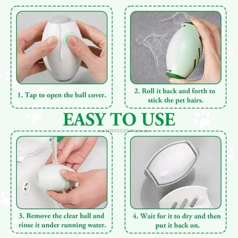 Reusable Pet Hair Remover Roller Washable Fur Remover for Clothes Lint Cleaner for Cats Dogs Portable Animal Hair Removal Tool