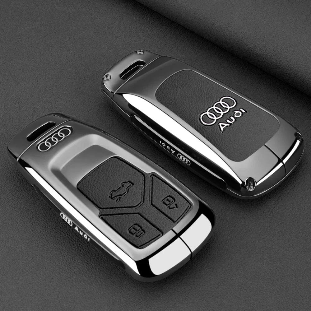 Fashion Zinc Alloy Car Key Case Cover Shell Protection For Audi A4 A4L A5 Q5 Q7 TT TTS 8S B9 2016 2017 2018 Keychain Accessories