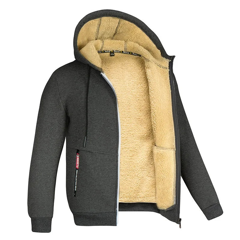 Men's Jacket Winter Camouflage Fleece Thicken Hooded Jackets Male Long Sleeve Coat Casual Zip Up Hoodies Streetwear Men's Coats