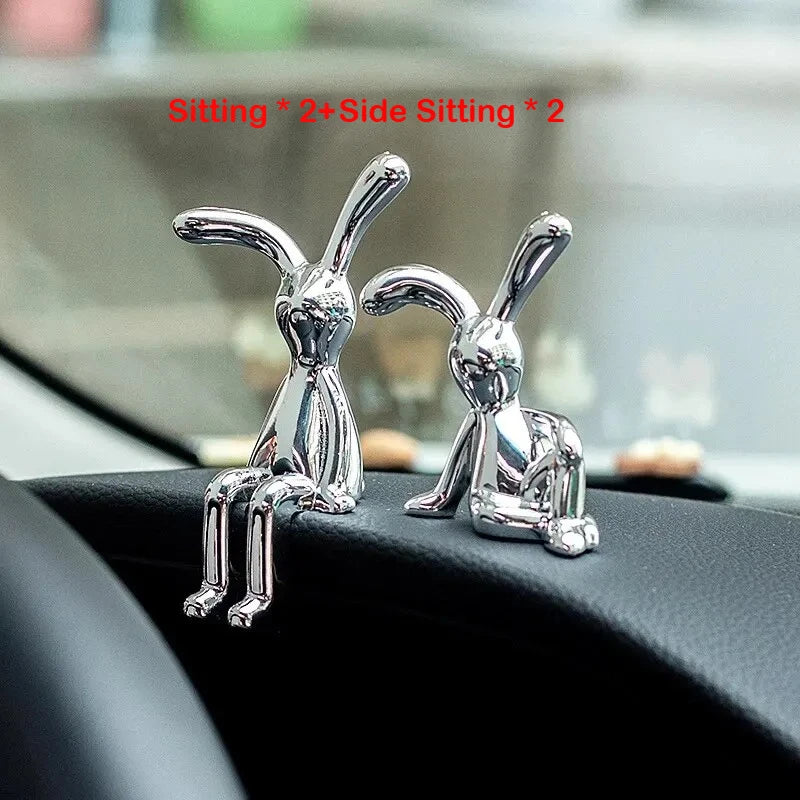 2-4pcs Long-Eared Rabbit Cartoon Decoration Accessories Living Room Bedroom Car Decoration Desktop Decorative Ornamet