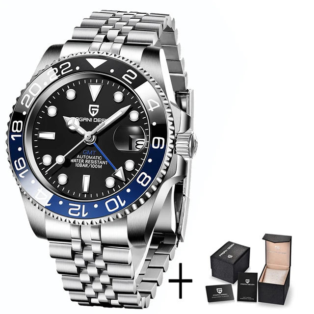 2026 New PAGANI DESIGN Luxury Men Mechanical Watches Stainless Steel GMT Watch Top Brand Sapphire Glass Men Watch reloj hombre