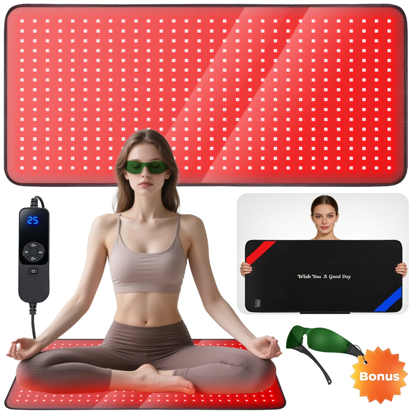 3 Wavelength 460nm 660nm 850nm Red Near Infrared Therapy Belt For Yoga Sports Waist Back Shoulder Arm Muscle Soreness Skin Care
