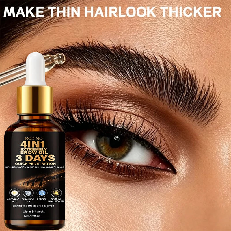 30ml Four-In-One Moisturizing Extreme Eyebrow and Eyelash Serum, Instantly Nourishes Eyebrows and Eyelashes, Making Them Longer and More Curled, Significantly Enhancing Thickness and Curl, Safe Multi-Effect Formula, Quickly A