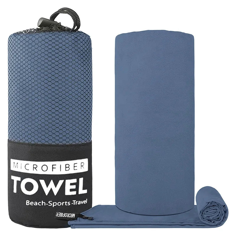 Microfiber Towel With Mesh Bag, Quick Drying Absorbent Towels For Camping, Gym Yoga, Backpacking, Hiking