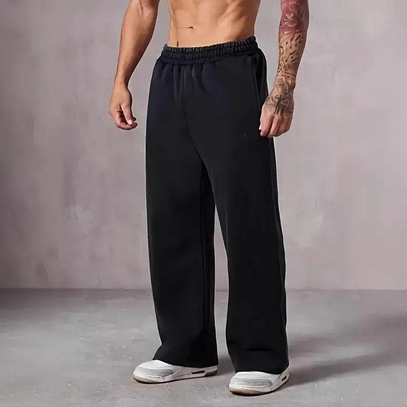 Men's Summer Sweatpants 6 Colors Wide Leg Sports Pants Comfortable Drawstring Elastic Waist Casual Gym Joggers Daily Streetwear