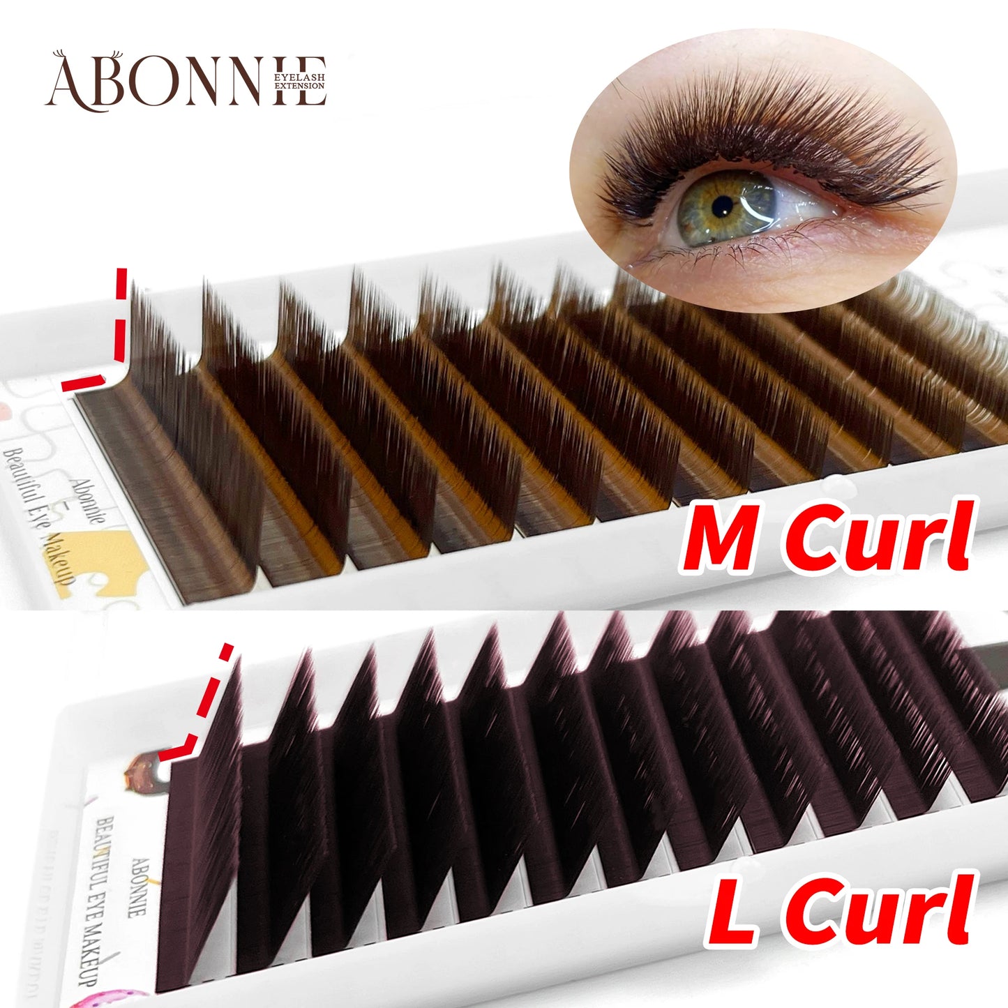Abonnie M curl Brown Classic Lashes Extensions Chocolate Colored Eyelashes Fluffy Lashes
