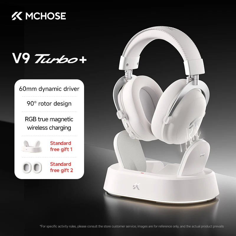 MCHOSE V9 Turbo + Professional Esports Gaming Headphones 60mm 7.1 Surround Sound Wireless Headset With RGB Magnetic Charging