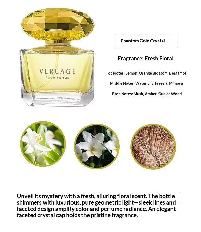 Osmanthus, Peony and Pomegranate Fragrance Perfume for Women - Crystal Diamond Series, Light and Elegant Scent parfum 50ml