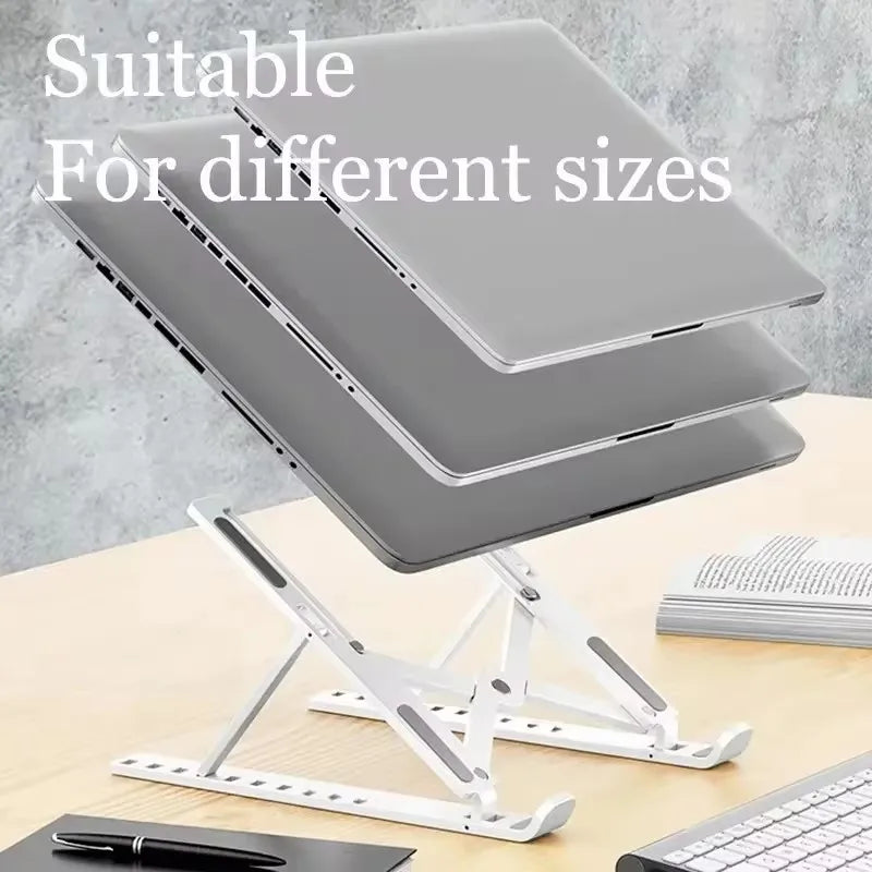 Adjustable Universal Laptop Stand - Non-Slip Foldable Cooling Notebook Holder Base Bracket for Tablet & Phone