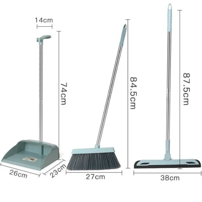 Broom set Household broom broom Dustpan set Brush head sweeping Individual sweep broom Foldable garbage shovel broom