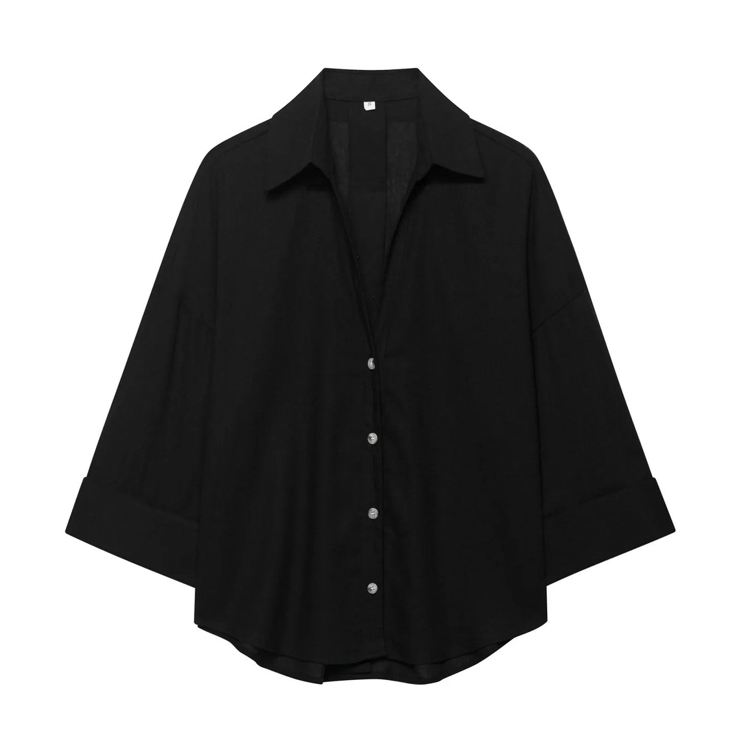 Spring Autumn Simple Linen Blend Long Sleeve Casual Shirt Summer Lapel Single Breasted Loose Chic Shirts Fashion Blouses Women