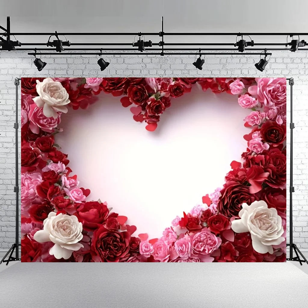Rose Floral Background Summer Party Banner Flower Wall Wedding Birthday Decorations Bridal Marriage Backdrop Photography Studio