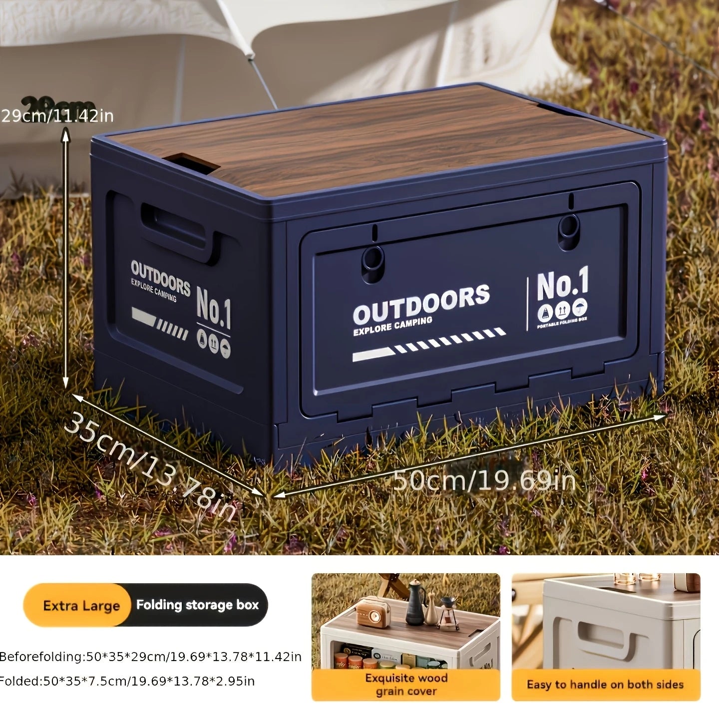 Outdoor Camping Storage Box Car Trunk Organizer Portable Picnic Basket Multi-functional Foldable Tool