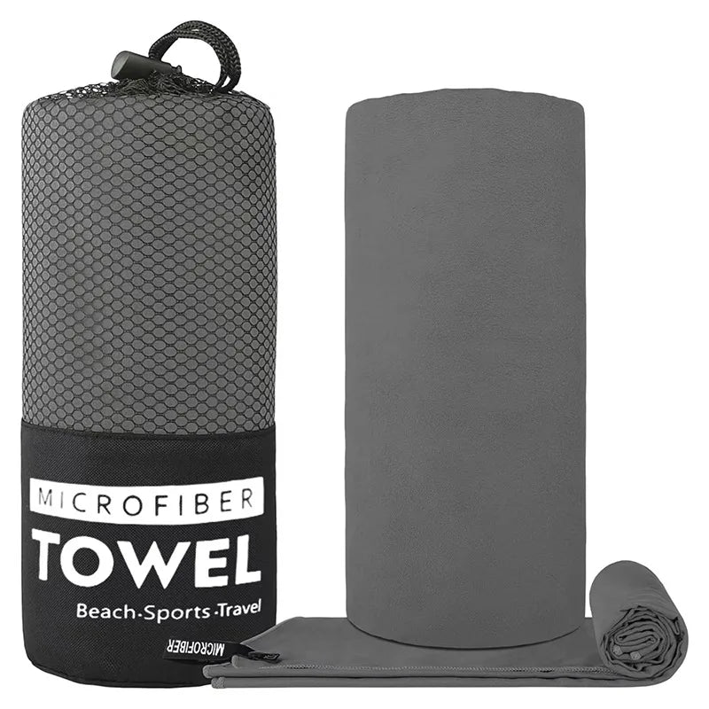 Microfiber Towel With Mesh Bag, Quick Drying Absorbent Towels For Camping, Gym Yoga, Backpacking, Hiking