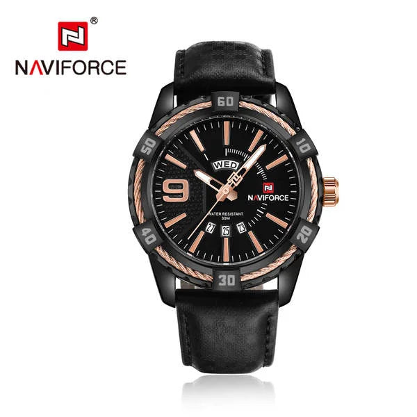 NAVIFORCE Luxury Brand Date Japan Movt Square Men Quartz Casual Watch Army Military Sports Watch Men Watches Male Leather Clock
