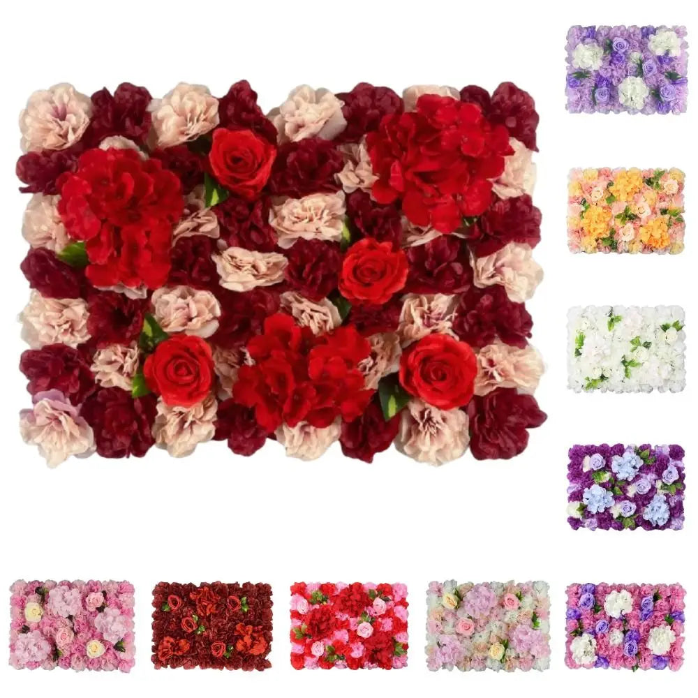 Handmade Artificial Flower Wall Panels Realistic Romantic Rose Wedding Background Durable 60X40cm Wedding Wall Backdrop