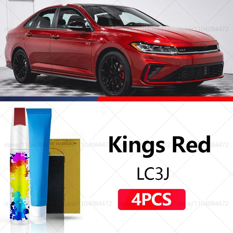 Car Paint Repair Pen For 1979-2025 Volkswagen Jetta Paint Scratch Repair Accessories 4PCS White LC9A White L0K1 Red LC3J Blue