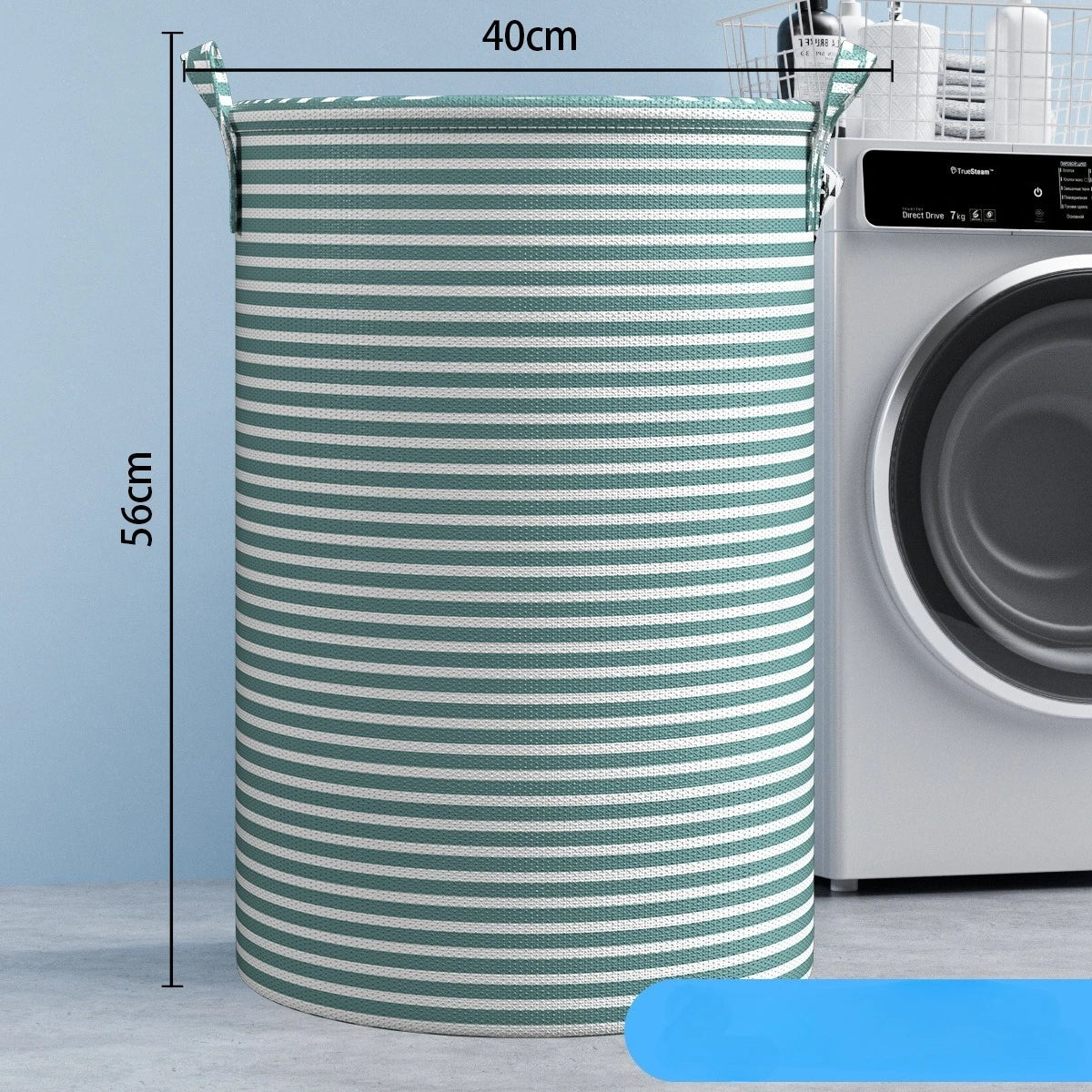 Foldable Minimalist Striped Laundry Basket Multi Use Collapsible Storage Organizer for Bathroom Bedroom Toy Clothes Home 1 Pack