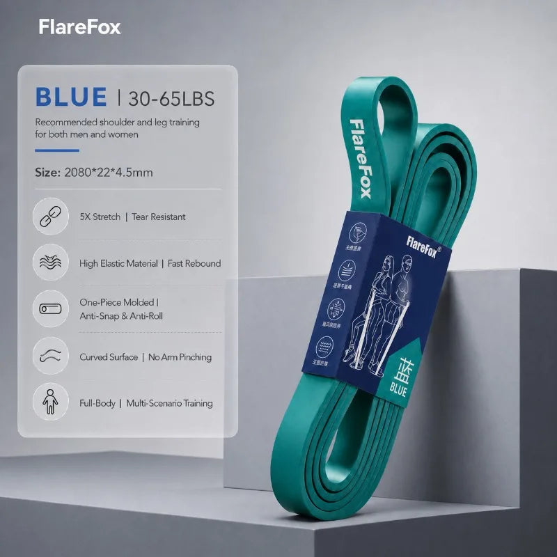 FlareFox Multiple Resistance Bands Set Pull-up Assist Straps Strength Agility Training Handy Gym Equipment for Home CrossFit