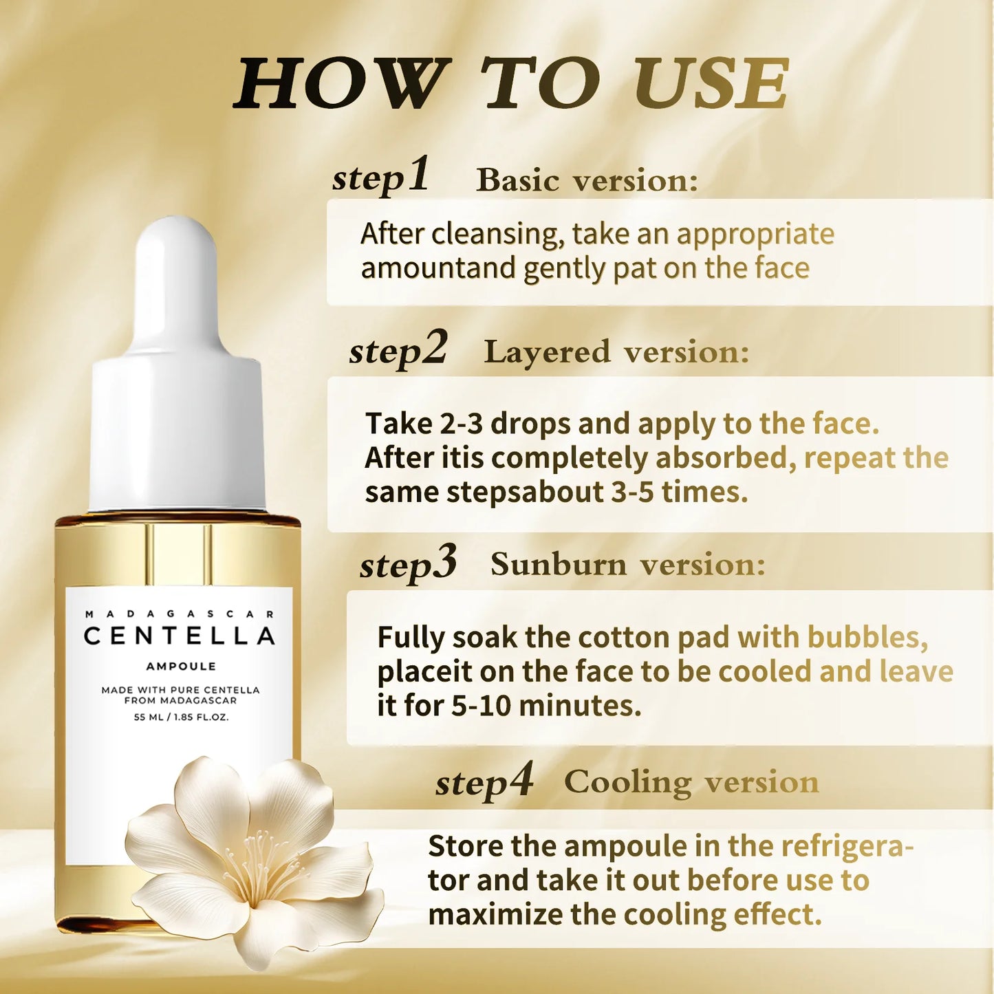 Centella Asiatica Brightening Serum: Calms Irritation, Reduces Breakouts, Balances Sebum & Diminishes Dark Marks for Clear Skin.