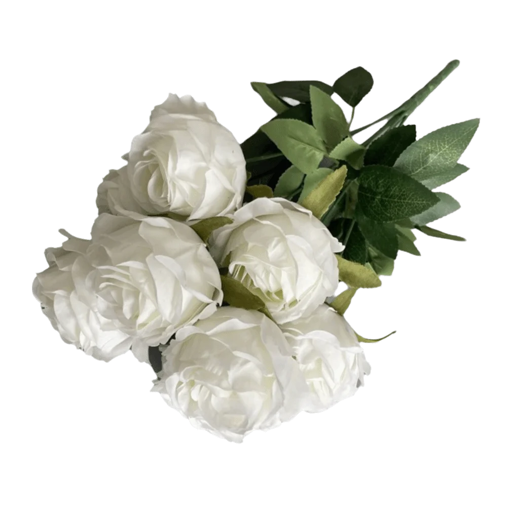 Multicolor Rose Artificial Flower 9 Heads Green Leaves Lifelike Flowers Desktop Ornament Photo Props Flower Bouquet Gift