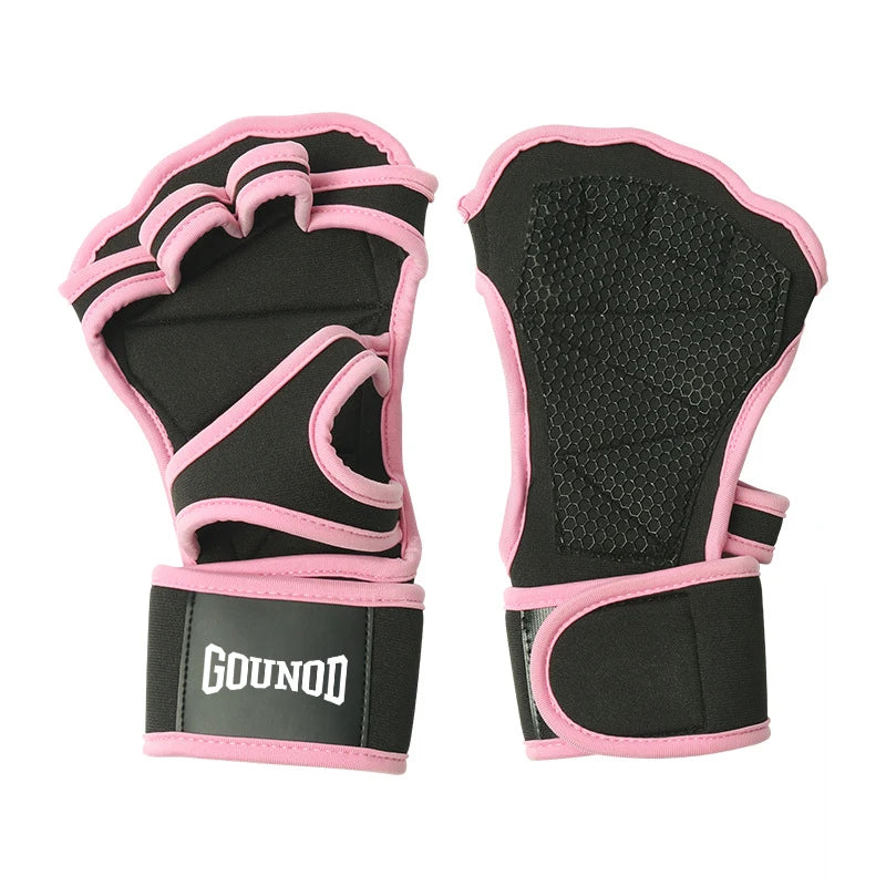 2PC/1pair GOUNOD Training Sport Gloves Workout Gloves Fitness BodyBuilding Weightlifting Gym Hand Wrist Palm Protector Gloves