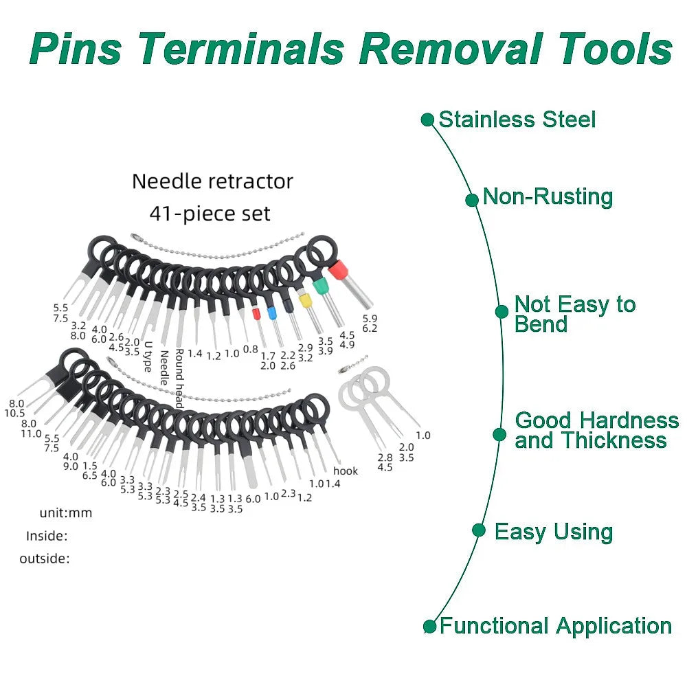 2026 Professional Car Terminal Removal Kit - Wiring Crimp Connector Pin Extractor Puller for Terminal Repair