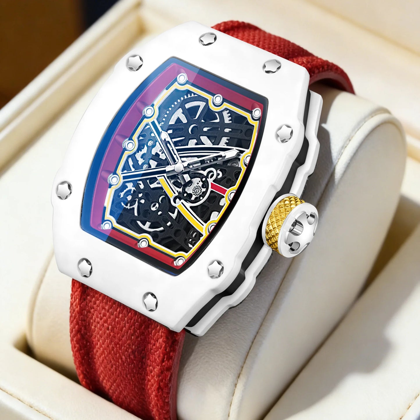 New Ultra Slim Barrel Shaped Best Selling Fashionable Men's Quartz Watch Men's Brand Luxury Quartz Fake Mechanical