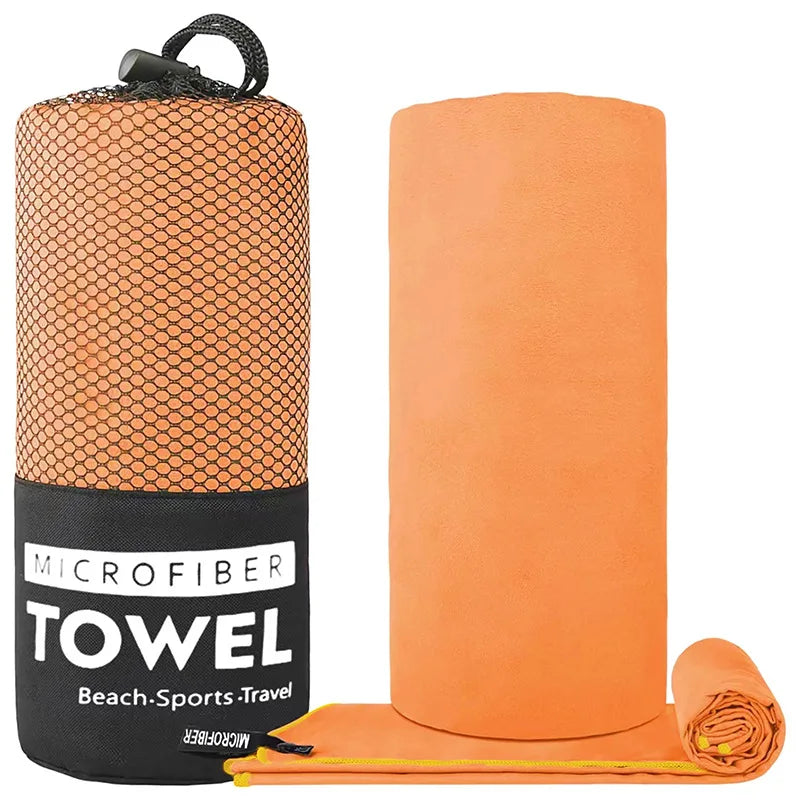 Microfiber Towel With Mesh Bag, Quick Drying Absorbent Towels For Camping, Gym Yoga, Backpacking, Hiking