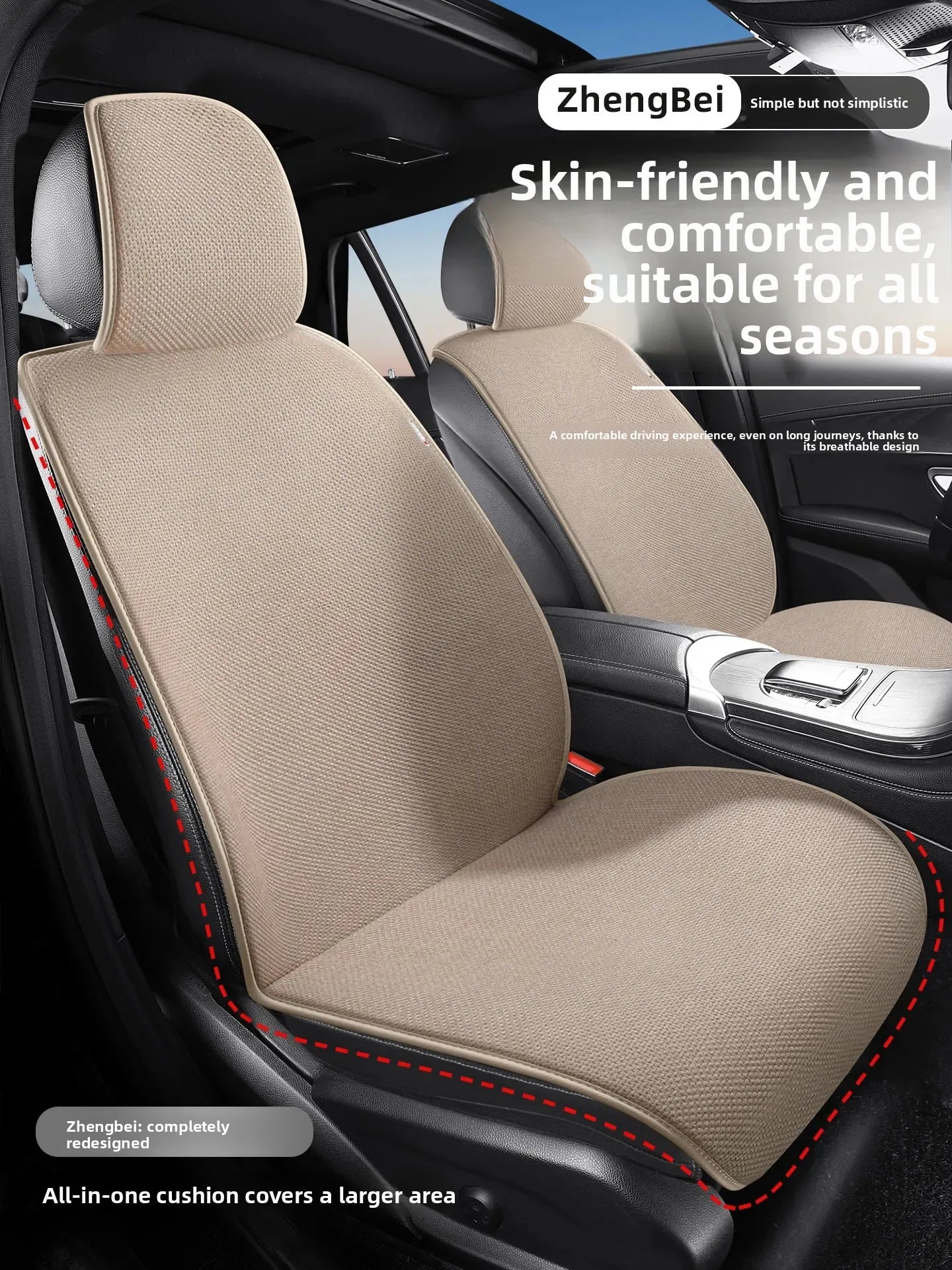 All Season Linen Universal Car Seat Cover Breathable Flax Anti-Slip Cover Car Seats Protection SUV Sedan Seat Cushion