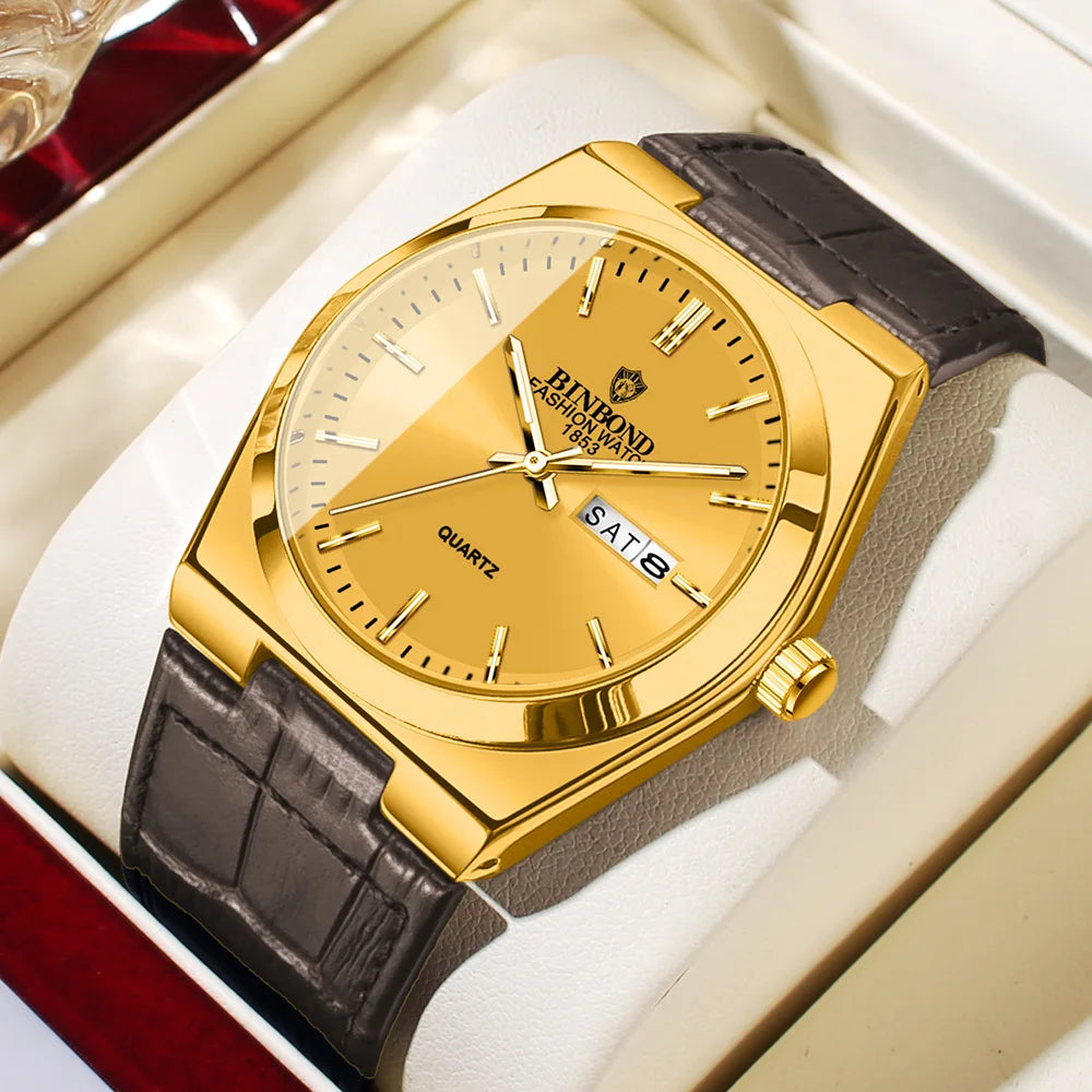 2026 Casual Business Fashion Quartz Wristwatches Gold Clock Men Luxury Watch Automatic Watches Mens Movement Gifts Reloj Hombre