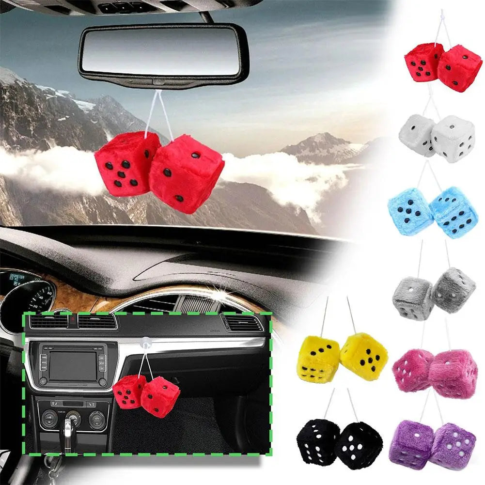 Plush Dice Car Ornament Pendant