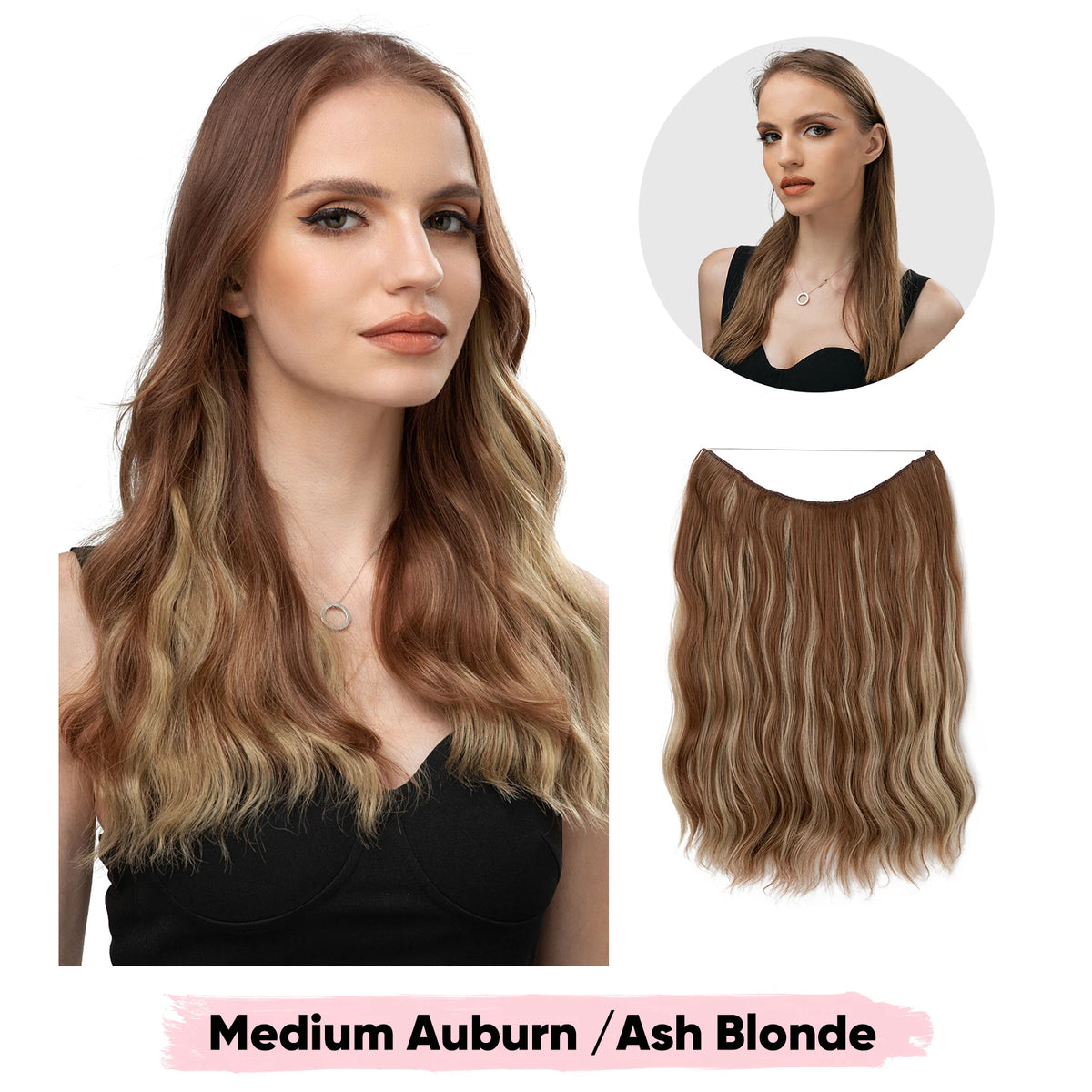 SARLA Synthetic Wave Invisible Wire Clip in Hair Extensions Fish Line With Clips Hairpiece Ombre Fake Hair Piece For Woman
