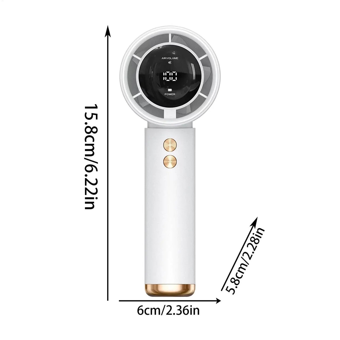 Mini Handheld Turbo Fan 2026 USB Rechargeable Portable Air Cooler LED Display Adjustable Quiet Travel Fan