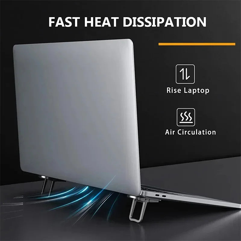 Adjustable Folding Laptop Stand Mini Legs Ultra-thin Portable Support Cooling Holder Feet Invisible Bracket For Macbook Laptops