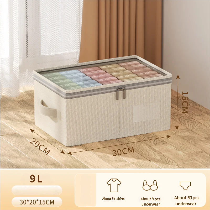 Large Capacity Clothing Storage Box Foldable Storage Bin For Down Jacket Quilt Organizer Box with Lid Bedroom Wardrobe Organizer