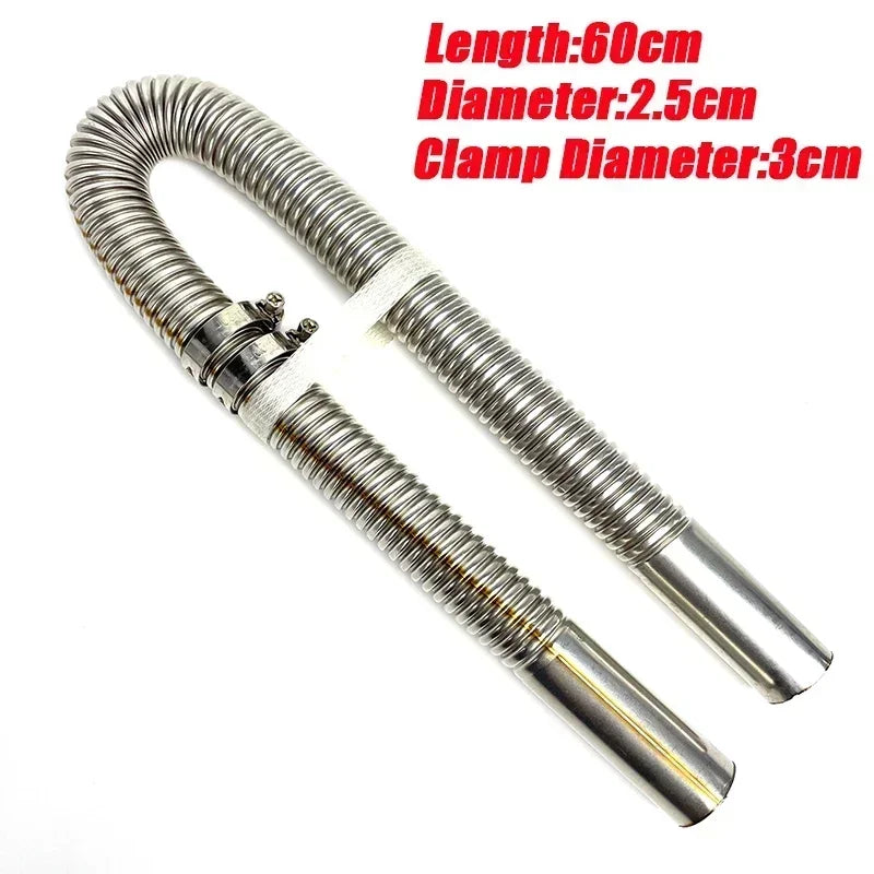 60cm - 300cm 24mm Double Layer Exhaust Pipe Air Diesel Parking Heater Stainless Steel Tube Gas Vent Hose For Car Caravan Camper