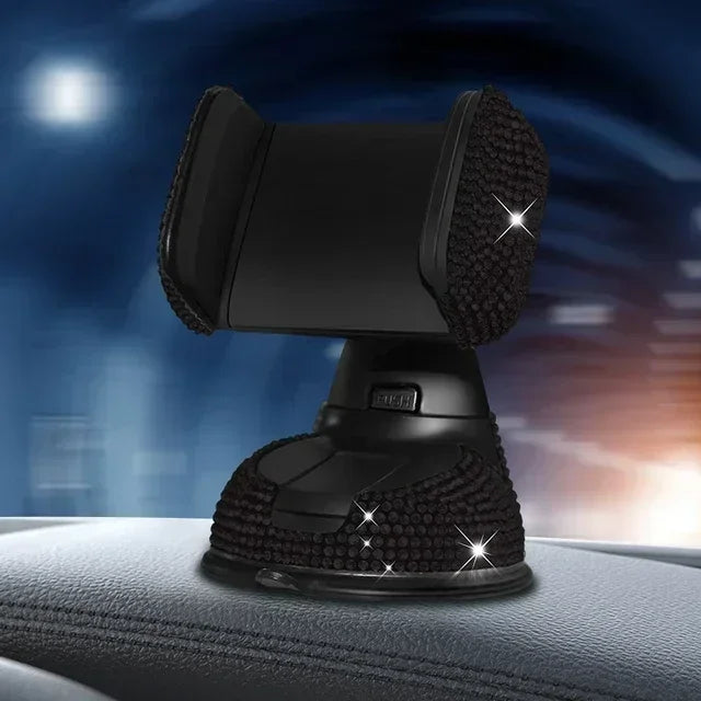 Rhinestone Crystal Car Cell Phone Holder Phone Mount Pink Flexible Table Stand Mount Bling Car Accessories Interior for Woman